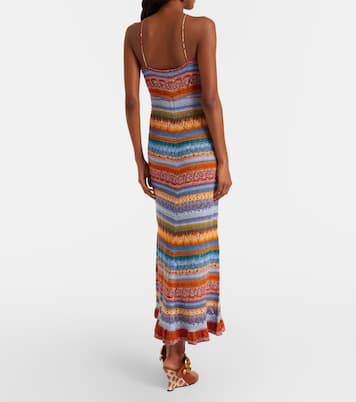 Vestido largo de croché de algodón a rayas | Etro