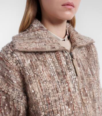 Cardigan aus einem Mohairgemisch mit Pailetten | Brunello Cucinelli