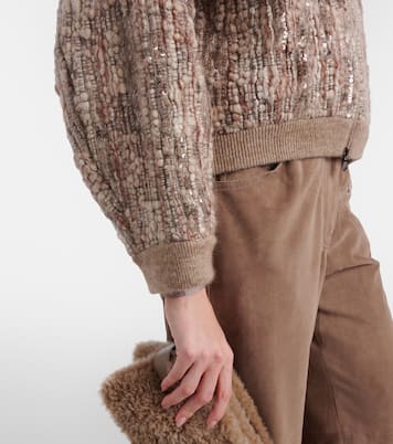 Cardigan aus einem Mohairgemisch mit Pailetten | Brunello Cucinelli