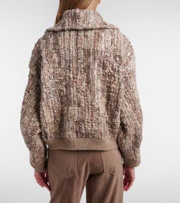 Cardigan aus einem Mohairgemisch mit Pailetten | Brunello Cucinelli