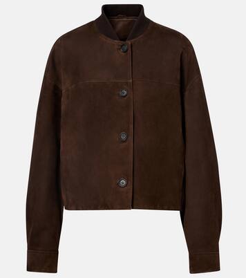 Cropped suede jacket | Brunello Cucinelli