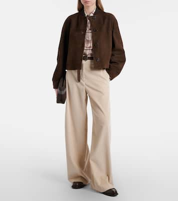 Cropped suede jacket | Brunello Cucinelli