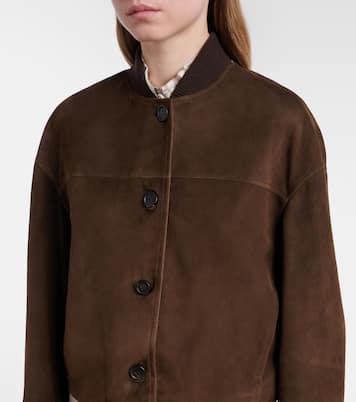 Cropped suede jacket | Brunello Cucinelli