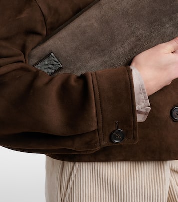 Cropped suede jacket | Brunello Cucinelli