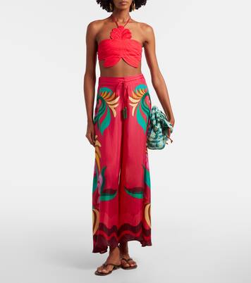 Banana Queen linen-blend crop top | Farm Rio