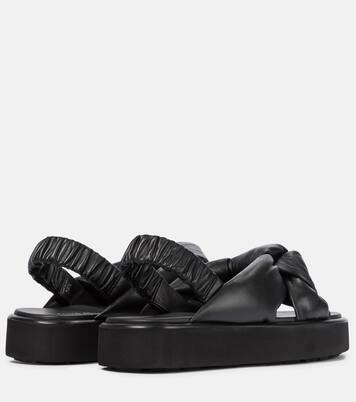 Sandales à plateforme en cuir matelassé | Miu Miu