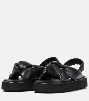 Sandales à plateforme en cuir matelassé | Miu Miu
