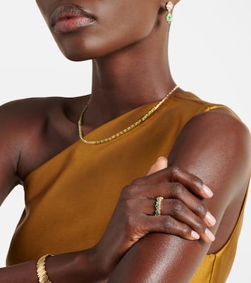 Anillo de oro de 18 ct con diamantes y esmeraldas | Suzanne Kalan