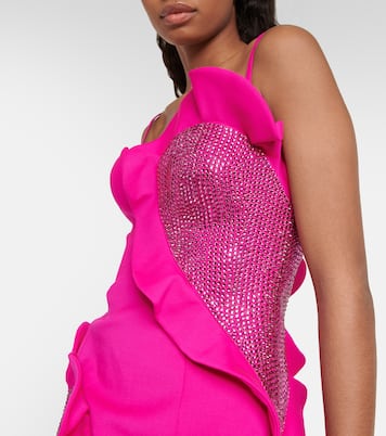 Robe en crêpe de laine à ornements | Area