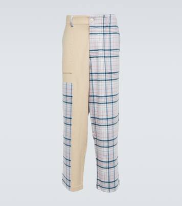 Pantalon en laine, soie et cachemire à carreaux | The Elder Statesman