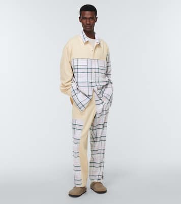 Pantalon en laine, soie et cachemire à carreaux | The Elder Statesman