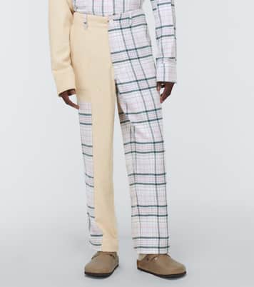Pantalon en laine, soie et cachemire à carreaux | The Elder Statesman