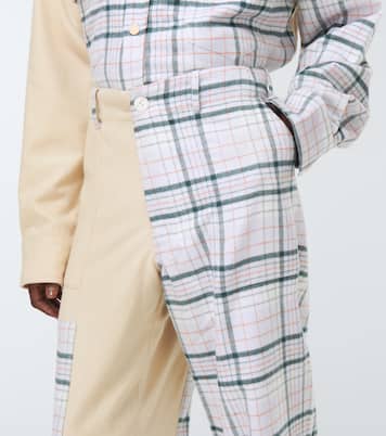 Pantalon en laine, soie et cachemire à carreaux | The Elder Statesman