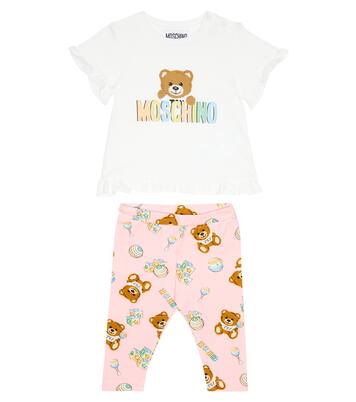 Baby set of cotton-blend T-shirt and shorts | Moschino Kids