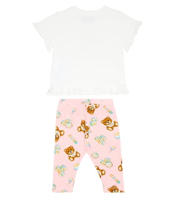 Baby set of cotton-blend T-shirt and shorts | Moschino Kids