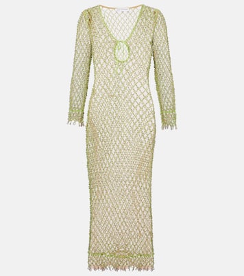 Verziertes Maxikleid aus Mesh | Self-Portrait