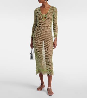 Verziertes Maxikleid aus Mesh | Self-Portrait