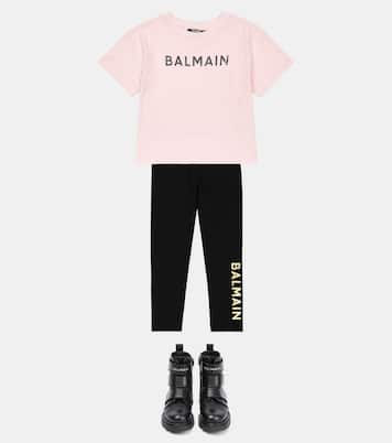 Logo cotton jersey T-shirt | Balmain Kids