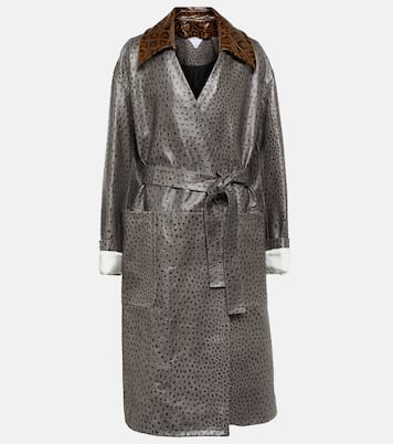 Embossed leather coat | Bottega Veneta