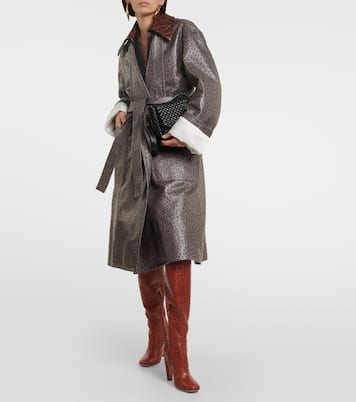 Embossed leather coat | Bottega Veneta