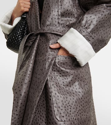 Embossed leather coat | Bottega Veneta