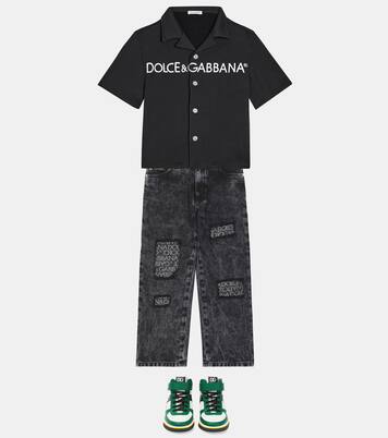 DG cotton and silk jeans | Dolce&Gabbana Kids