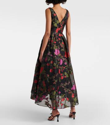 Robe midi en organza à fleurs | Erdem