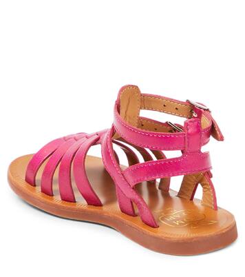 Plagette Gladiator metallic leather sandals  | Pom d'Api