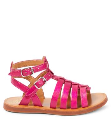 Plagette Gladiator metallic leather sandals  | Pom d'Api