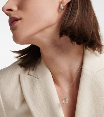 Collar Initial de oro de 14 ct con cuarzo y diamantes | Mateo