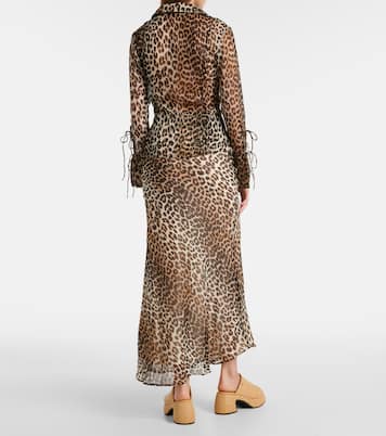 Bedrucktes Hemd aus Chiffon | Ganni