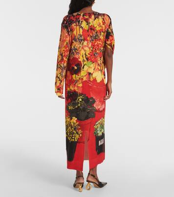 Robe longue asymétrique en laine mélangée | JW Anderson