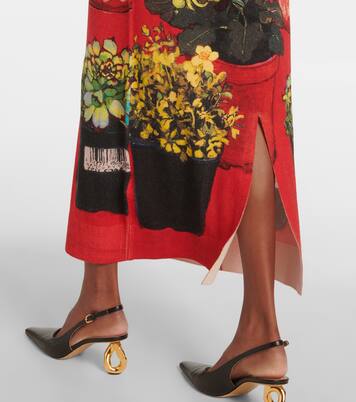 Robe longue asymétrique en laine mélangée | JW Anderson