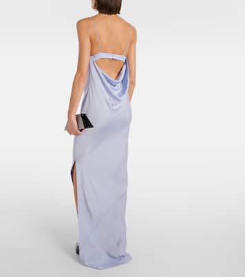 Cutout draped satin crêpe gown | Alex Perry