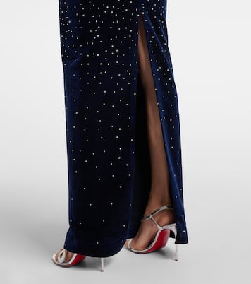 Abito lungo Singlet in velluto con cristalli | Alex Perry