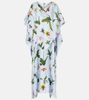 Cafetan en soie à fleurs | Oscar de la Renta