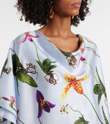 Cafetan en soie à fleurs | Oscar de la Renta