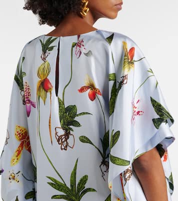 Cafetan en soie à fleurs | Oscar de la Renta