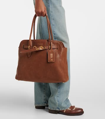 Tote Bag Aventure Medium aus Leder | Miu Miu