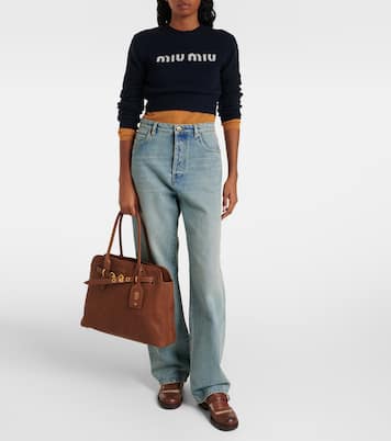 Tote Bag Aventure Medium aus Leder | Miu Miu