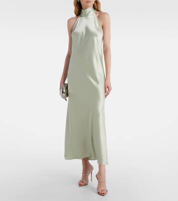 Robe longue Sienna en satin | Galvan