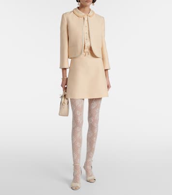 Crepe Couture Toute La V jacquard minidress | Valentino