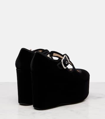 Cuñas Criss Cross 110 de terciopelo | Alaïa