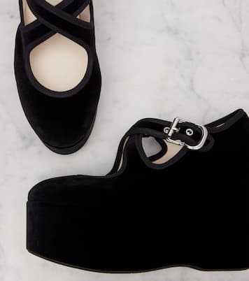 Cuñas Criss Cross 110 de terciopelo | Alaïa