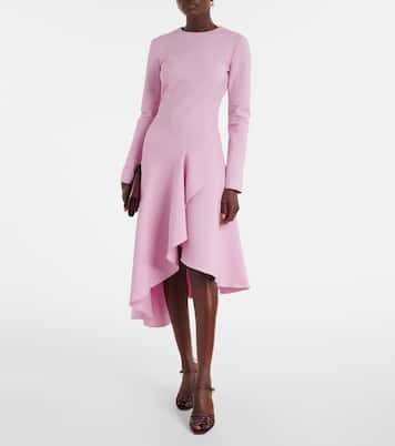 Asymmetric wool-blend cocktail dress | Oscar de la Renta