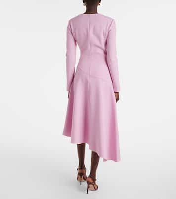 Asymmetric wool-blend cocktail dress | Oscar de la Renta
