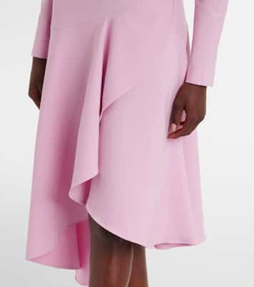 Asymmetric wool-blend cocktail dress | Oscar de la Renta