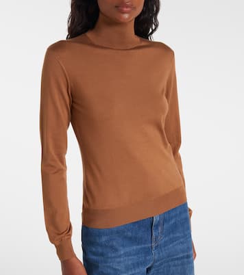 Jersey de cuello alto en mezcla de seda | Ralph Lauren Collection