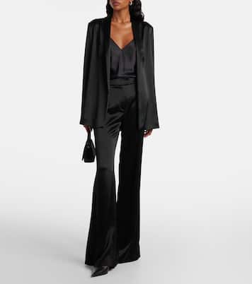 High-Rise-Schlaghose Julianne aus Satin | Galvan