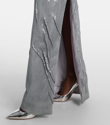 Sequined asymmetric gown | Marmar Halim